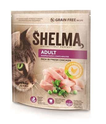 Shelma Adult Bezobilné granule s čerstvým kuřecím pro dospělé kočky