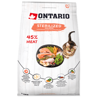 Ontario Granule pro kastrované kočky - losos