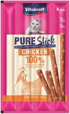 Vitakraft Pure Stick - Kuřecí tyčinky pro kočky 4x5g