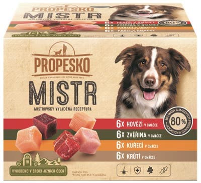 Propesko Mistr Filetky mix masa v omáčce pro psy 24x85g