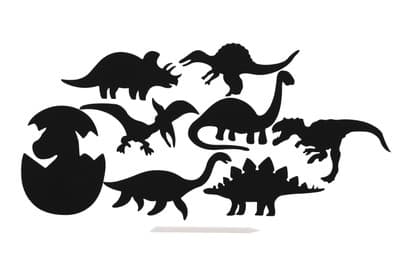 Teddies Škrabací obrázek, výřez duhový, dinosaurus