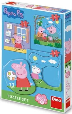 Dino Toys Peppa Pig Puzzle, baby set, 3 až 5 dílků