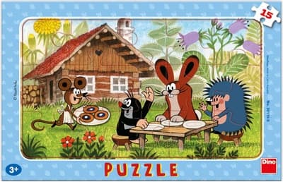 Dino Toys Krtek na návštěvě puzzle deskové, 15 dílků