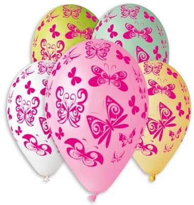 Smart Ballons Balónky nafukovací s motivem motýlů 30 cm