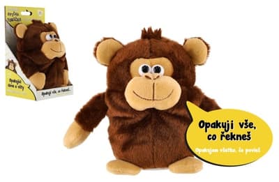 Teddies Opička Tonička opakující věty na baterie se zvukem