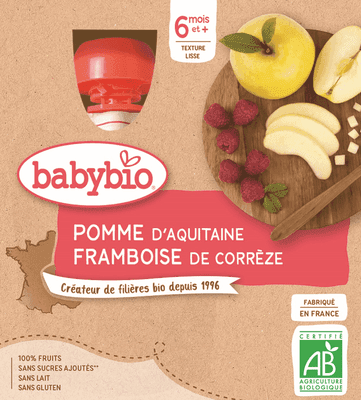 BabyBio BIO Kapsičky jablko a malina 4x90g