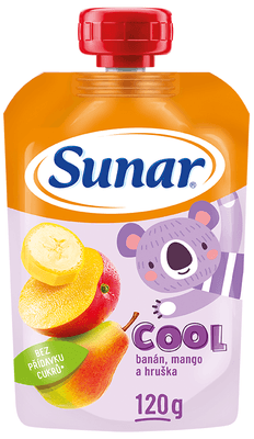 Sunar Cool ovocná kapsička hruška, banán, mango 12m+