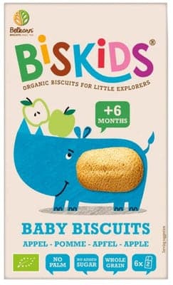 Belkorn BISkids BIO Měkké dětské sušenky s jablečnou šťávou bez přidaného cukru 6m+
