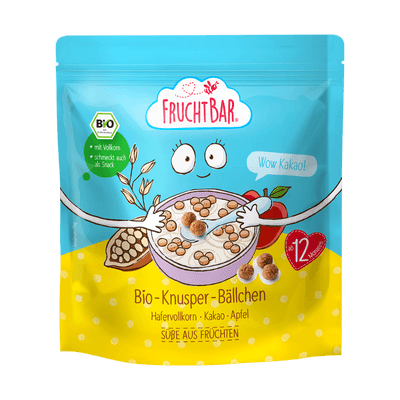 Fruchtbar BIO Cereálie kakaové kuličky s jablkem a ovsem