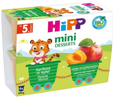 HiPP BIO Jablka s meruňkami, 4x100g
