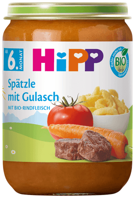 HiPP BIO Špecle a guláš s hovězím masem