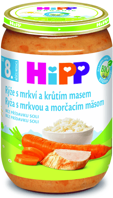 HiPP BIO Rýže s mrkví a krůtím masem