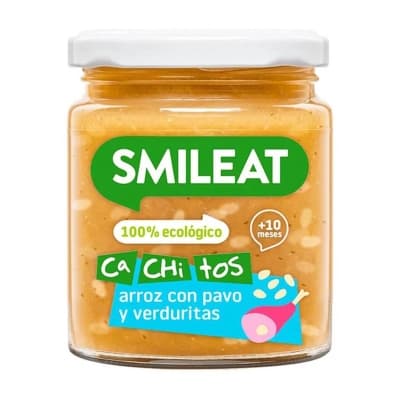 Smileat BIO Příkrm s kousky krůty se zeleninou a rýží s extra panenským olivovým olejem