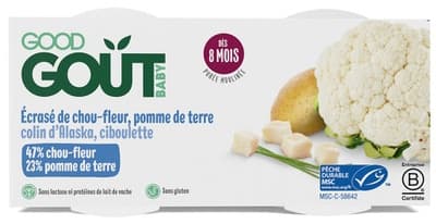 Good Gout BIO Treska pestrá s květákem a brambůrky (2x190 g)