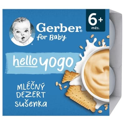 Gerber hello yogo mléčný dezert s příchutí sušenky 4x100g