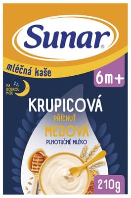 Sunar mléčná krupicová kaše na dobrou noc medová