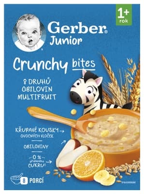 Gerber Junior nemléčná kaše ovocná s křupavými kousky