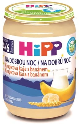 HiPP BIO Kaše na dobrou noc krupicová s banánem