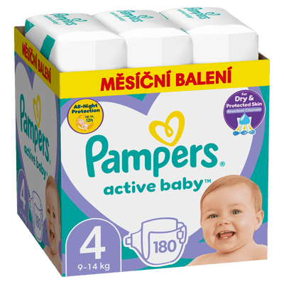 Pampers Active Baby Měsíční balení vel. 4 (9-14kg)