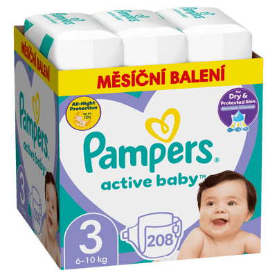Pampers Active Baby Měsíční balení vel. 3 (6-10 kg)