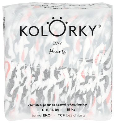 Kolorky Day EKO plenky - Srdce - vel. L (8-13 kg)