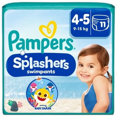 Pampers Kalhotkové plenky Splashers Carry Pack Baby Shark, velikost 4, 11ks