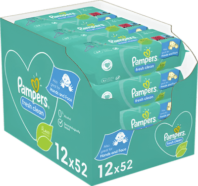 Pampers Fresh Clean Vlhčené ubrousky 12×52ks
