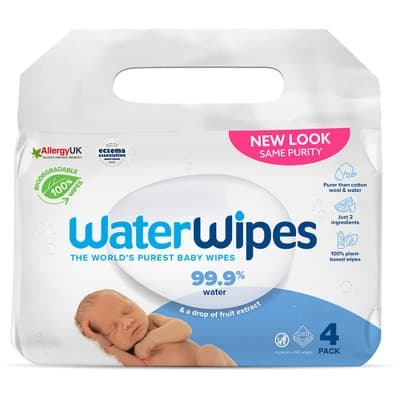 WaterWipes Vlhčené ubrousky bez obsahu plastů (4x 60 ks)