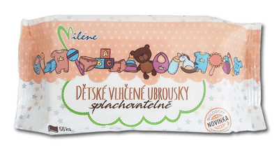 Miléne dětské vlhčené ubrousky splachovatelné