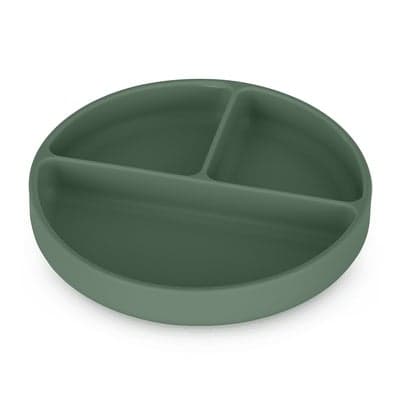 Petite&Mars Talířek silikonový dělící kulatý Take&Match Misty Green 6m+