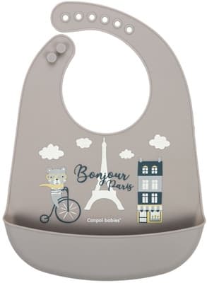 Canpol babies Bonjour Paris Bryndák silikonový s kapsou, béžový