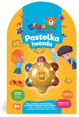 Created Vosková pastelka hvězda, 6 barev
