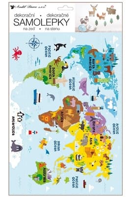 Anděl Přerov Samolepka na zeď, mapa světa