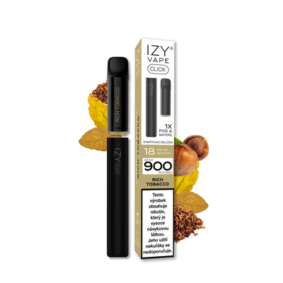 IZY VAPE CLICK Starter kit with pen battery Packaging  - Rich Tobacco 18mg