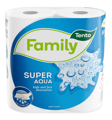 Tento Family Super Aqua Papírové utěrky 2vrstvé, 2 role