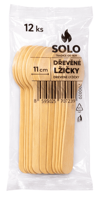 SOLO Lžičky dřevěné 11 cm