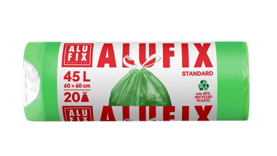 Alufix Pytle na odpadky zatahovací 45 l, 20 ks, 15 µm, 60 x 60 cm, HDPE  zelené