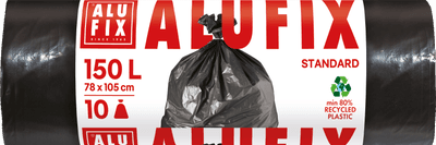 Alufix Pytle na odpadky 150 l, 10 ks, LDPE  černé