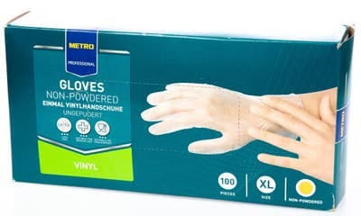 Metro Professional Rukavice vinyl trans XL 100ks
