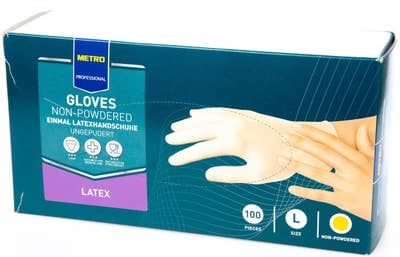 Metro Professional Rukavice nepudrované latex vel. L