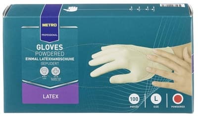 Metro Professional Rukavice latexové L bílé