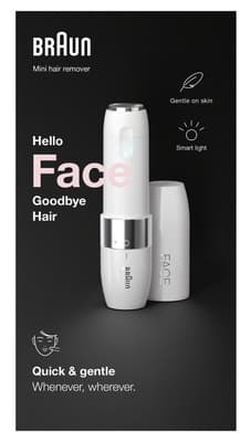 Braun Face Mini Hair Remover FS1000, Elektrický odstraňovač chloupků na obličeji pro ženy
