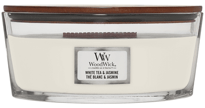 Wood Wick White Tea & Jasmine Vonná svíčka loď se dřevěným knotem
