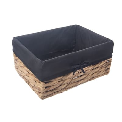 ORION Košík vodní hyacint+textil 36x26x16,5 cm černá