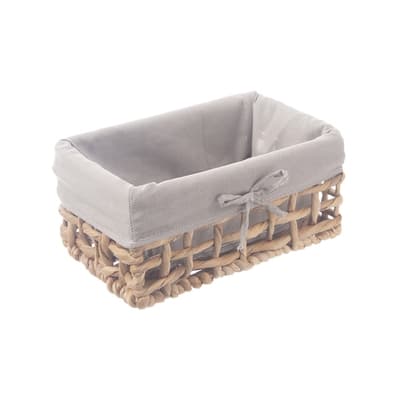 ORION Košík vodní hyacint+textil 27x17x13 cm šedá
