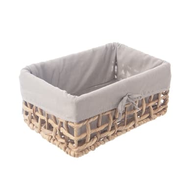 ORION Košík vodní hyacint+textil 31x21x14,5 cm šedá