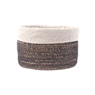 ORION Košík vodní hyacint+textil pr. 22 cm smetanová