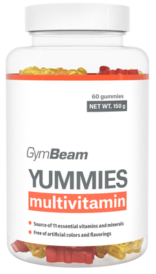 GymBeam Multivitamín Yummies - pomeranč, citron, třešeň, 60 kapslí