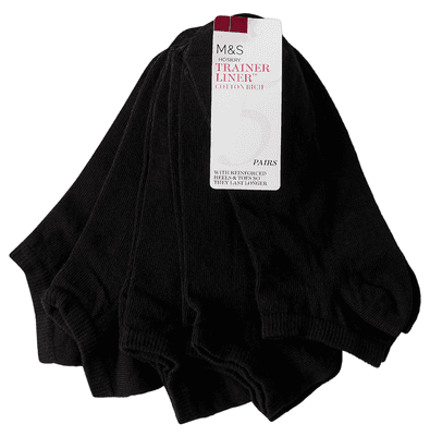 Marks & Spencer Kotníkové ponožky černé, 5 ks, vel. 39,5 - 42