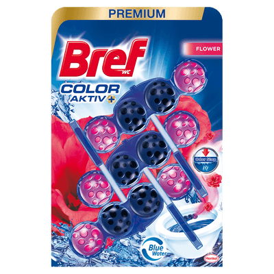 Bref Color Aktiv Flower tuhý WC blok 3x50g